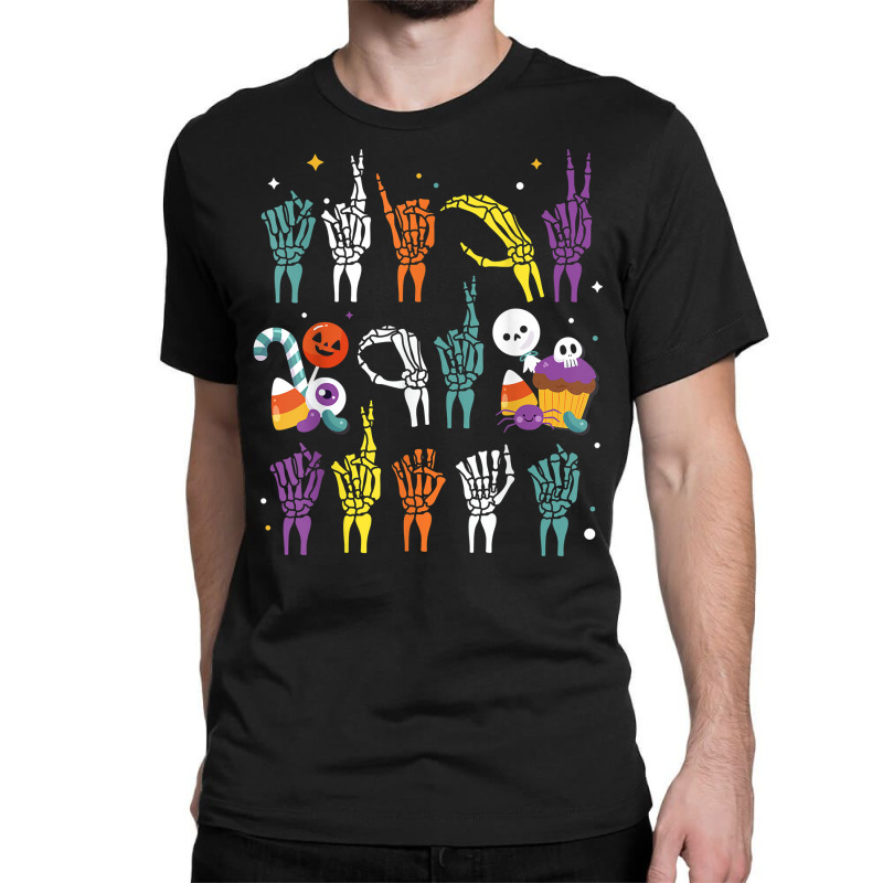 Trick Or Treat Asl Hands American Sign Language Halloween T Shirt Classic T-shirt by relaehopoli | Artistshot