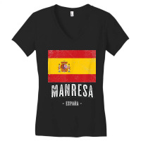 Manresa Spain Es Flag City Top Bandera Ropa Women's V-neck T-shirt | Artistshot