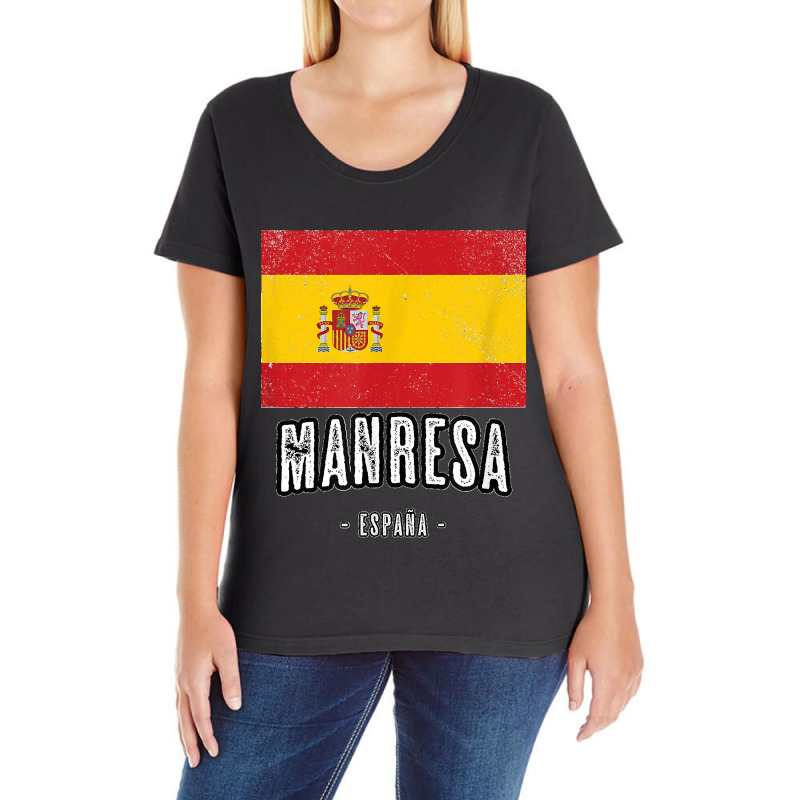 Manresa Spain Es Flag City Top Bandera Ropa Ladies Curvy T-Shirt by kevinnichols | Artistshot