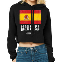 Manresa Spain Es Flag City Top Bandera Ropa Cropped Hoodie | Artistshot