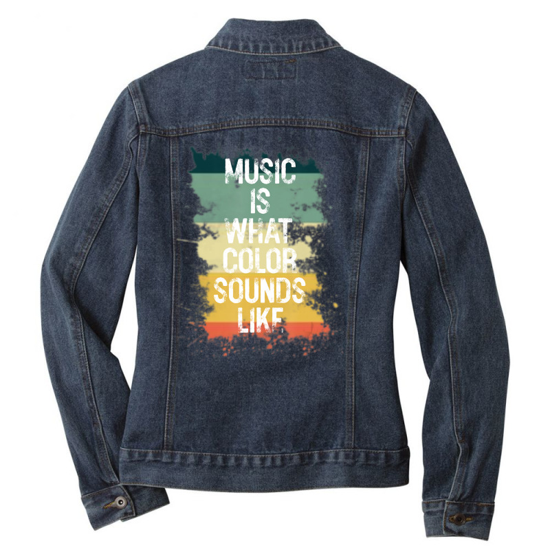 Music Is What Color Sounds Like Men Women Ladies Denim Jacket by cm-arts | Artistshot