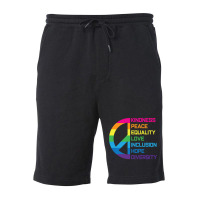 Kindness Peace Equality Love Inclusion Hope Diversity Long Sleeve T Sh Fleece Short | Artistshot