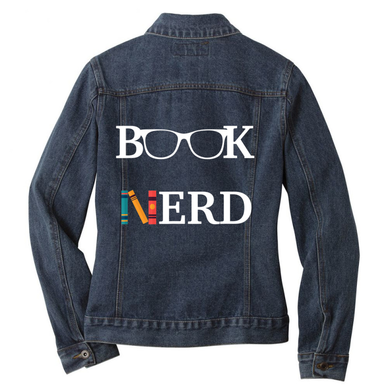 Book Nerd Reading For Librarians Ladies Denim Jacket by cm-arts | Artistshot