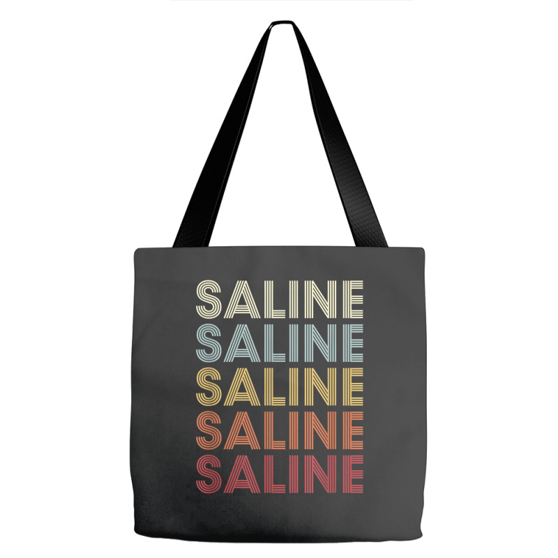 Saline Michigan Saline Mi Retro Vintage Text Tote Bags | Artistshot