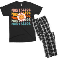 Montessori Teacher Daisy Colorful T Shirt Men's T-shirt Pajama Set | Artistshot