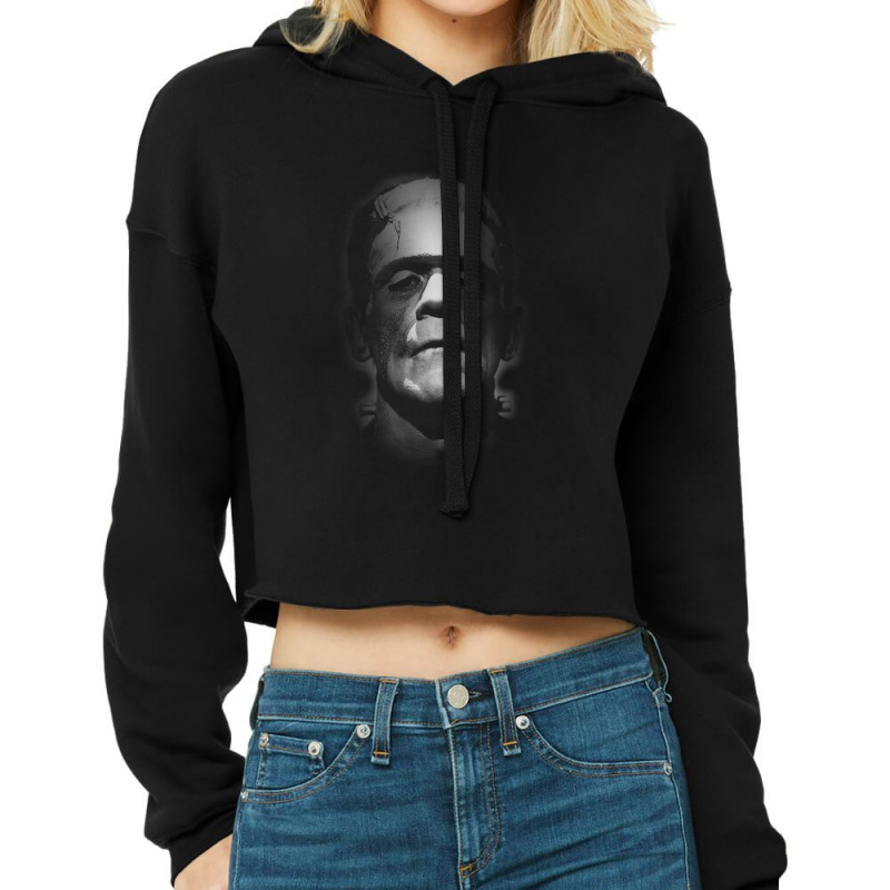 Frankenstein Monster Boris Karloff Face Cropped Hoodie by cm-arts | Artistshot