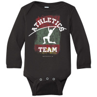 Pole Vault Mongolia Athletics Sports Player T Shirt Long Sleeve Baby Bodysuit | Artistshot