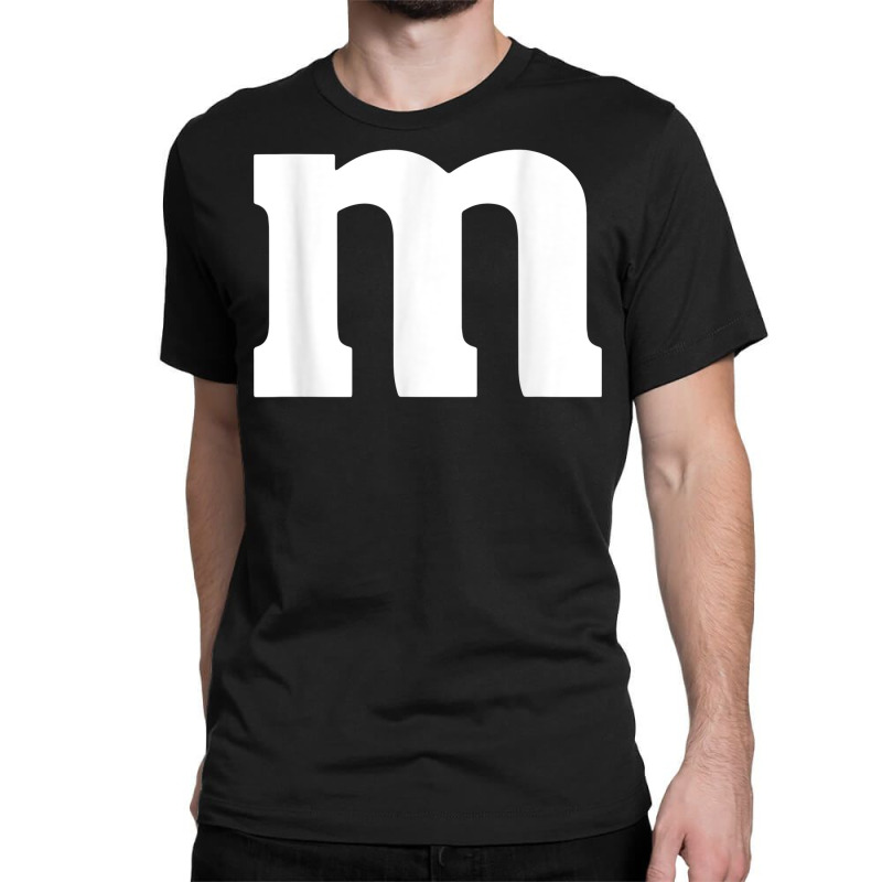 Letter M Simple Lazy Halloween Costume Party Men Women T Shirt Classic T-shirt by pofijinashu | Artistshot