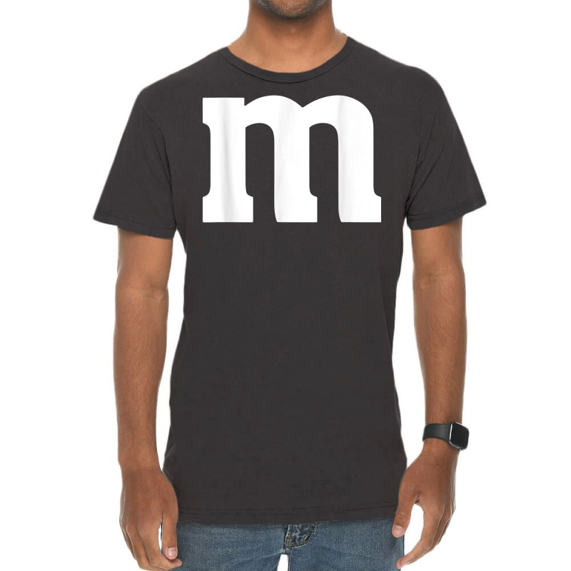 Letter M Simple Lazy Halloween Costume Party Men Women T Shirt Vintage T-Shirt by pofijinashu | Artistshot