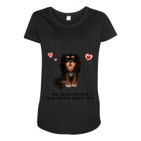 Cavalier King Charles Spaniel My Black And Tan Cavalier And I Talk Sma Maternity Scoop Neck T-shirt | Artistshot