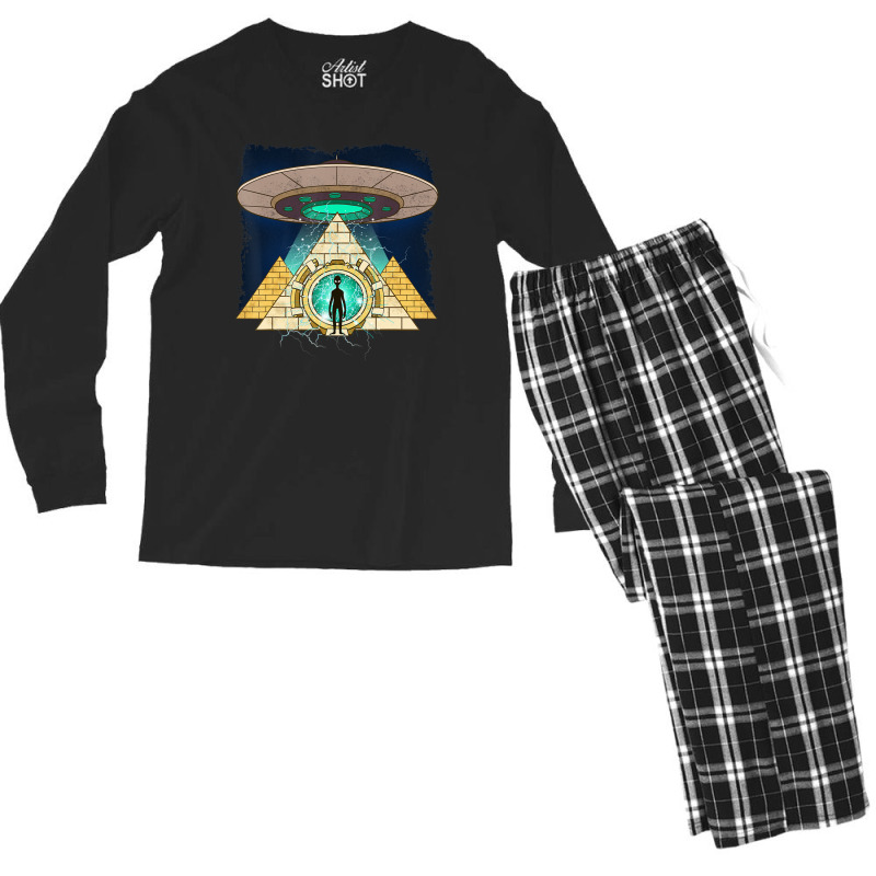 Ancient Astronaut Egyptian Pyramid Alien Conspiracy Theory Men's Long Sleeve Pajama Set by doboc | Artistshot