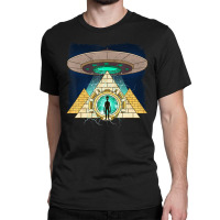 Ancient Astronaut Egyptian Pyramid Alien Conspiracy Theory Classic T-shirt | Artistshot