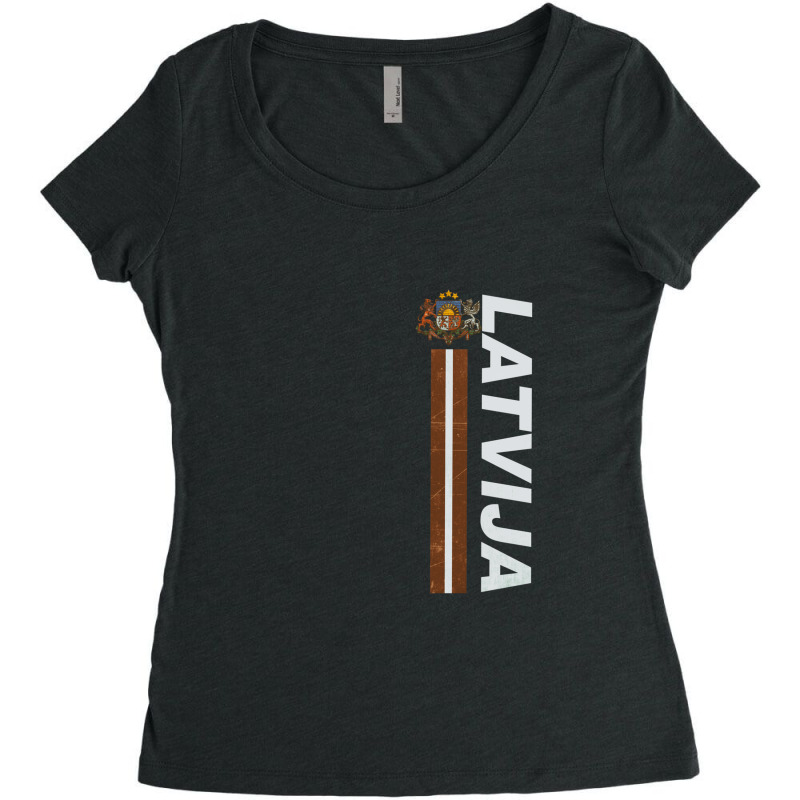 Latvija Latvian Fan Jersey Style Deluxe Women's Triblend Scoop T-shirt by StephanySpeer | Artistshot