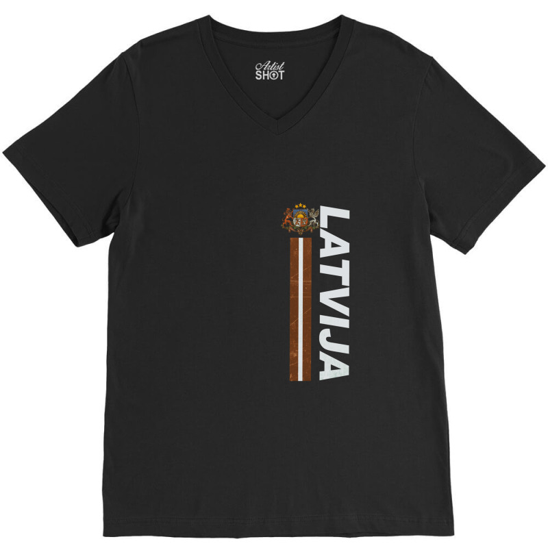 Latvija Latvian Fan Jersey Style Deluxe V-Neck Tee by LukeReyes | Artistshot