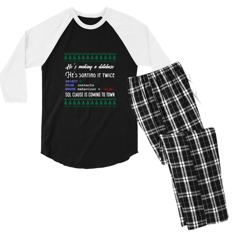 Funny Sql Programmer Database Christmas Admin Dba Men's 3/4 Sleeve Pajama Set by ArikaCastilaw | Artistshot