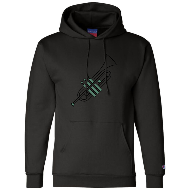 Jazz Trumpet Musical Instrument Illustration Champion Hoodie by LarryCory | Artistshot