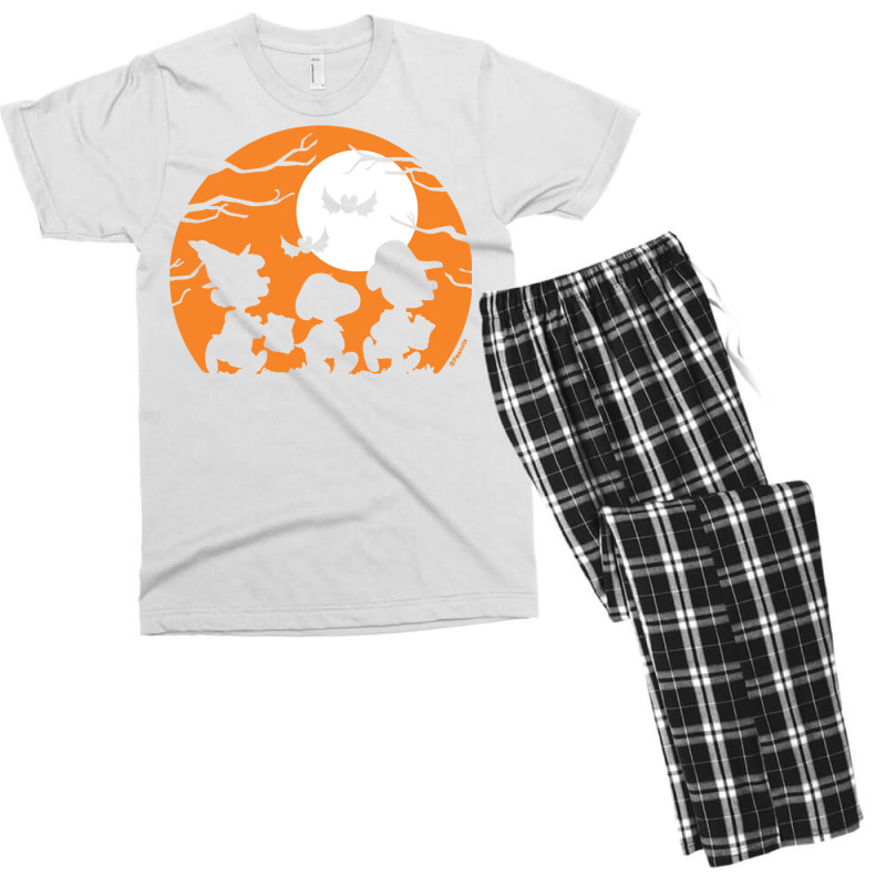 Peanuts  Halloween  Trick Or Treat Silhouettes Men's T-shirt Pajama Set | Artistshot