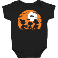 Peanuts  Halloween  Trick Or Treat Silhouettes Baby Bodysuit | Artistshot