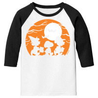 Peanuts  Halloween  Trick Or Treat Silhouettes Youth 3/4 Sleeve | Artistshot