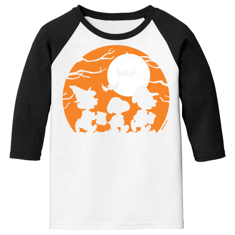 Peanuts  Halloween  Trick Or Treat Silhouettes Youth 3/4 Sleeve | Artistshot