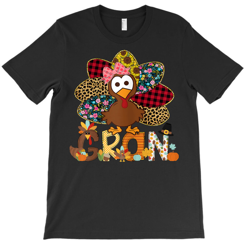 Womens Fall Turkey Gran Shirt, Thanksgiving Doodle Grandma T Shirt T-shirt | Artistshot