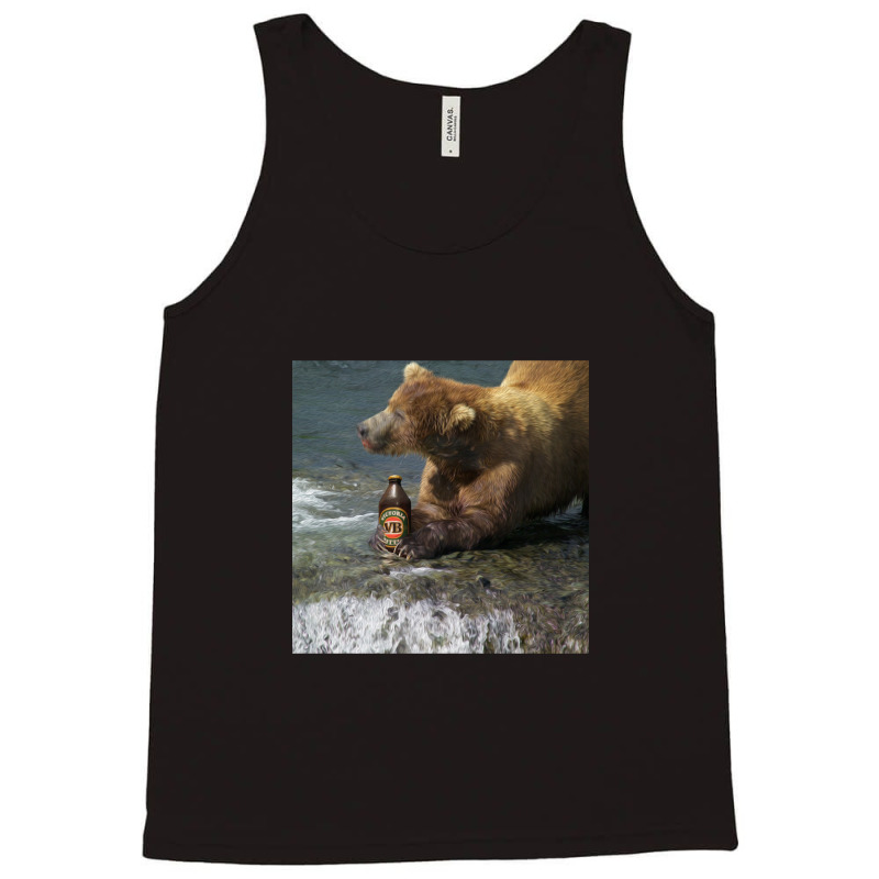 Bear Catching Beer In A River Tank Top | Artistshot