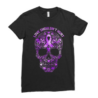 Sugar Skull Calavera Domestic Violence Awareness Ladies Fitted T-shirt | Artistshot