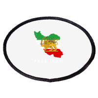 Iran Flag Map Lion Sun Sword Free Iran Support Women Of Iran Long Slee Oval Patch | Artistshot