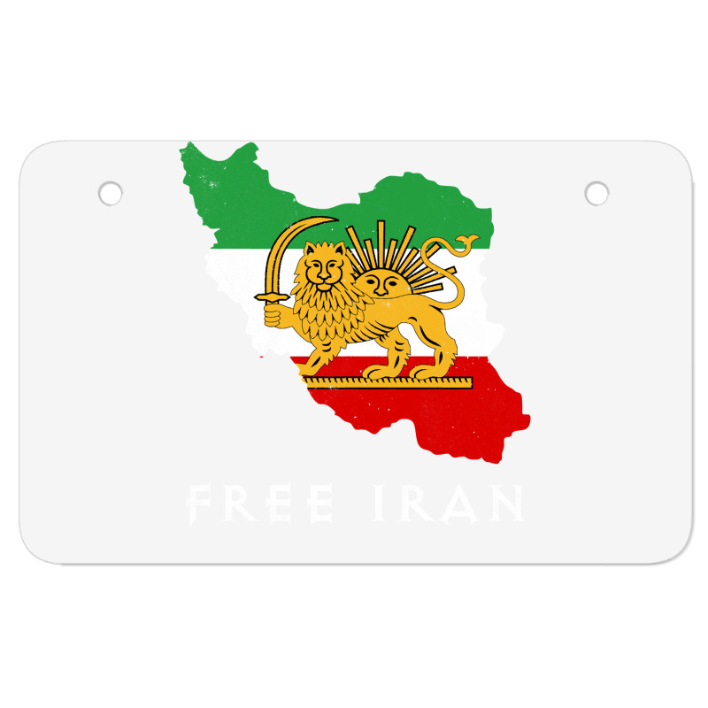 Iran Flag Map Lion Sun Sword Free Iran Support Women Of Iran Long Slee Atv License Plate | Artistshot