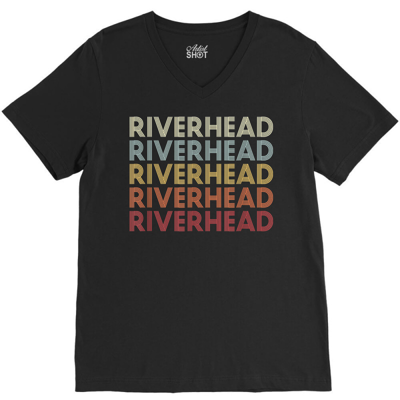 Riverhead New York Riverhead Ny Retro Vintage Text V-neck Tee | Artistshot