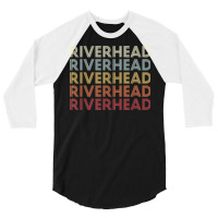 Riverhead New York Riverhead Ny Retro Vintage Text 3/4 Sleeve Shirt | Artistshot