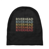 Riverhead New York Riverhead Ny Retro Vintage Text Baby Beanies | Artistshot