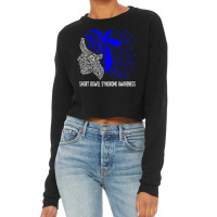 Women Gifts We Wear Blue For Short Bowel Syndrome Awareness T Shirt Cropped Sweater | Artistshot