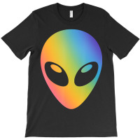 Holographic Glow Effect Alien Head T-shirt | Artistshot