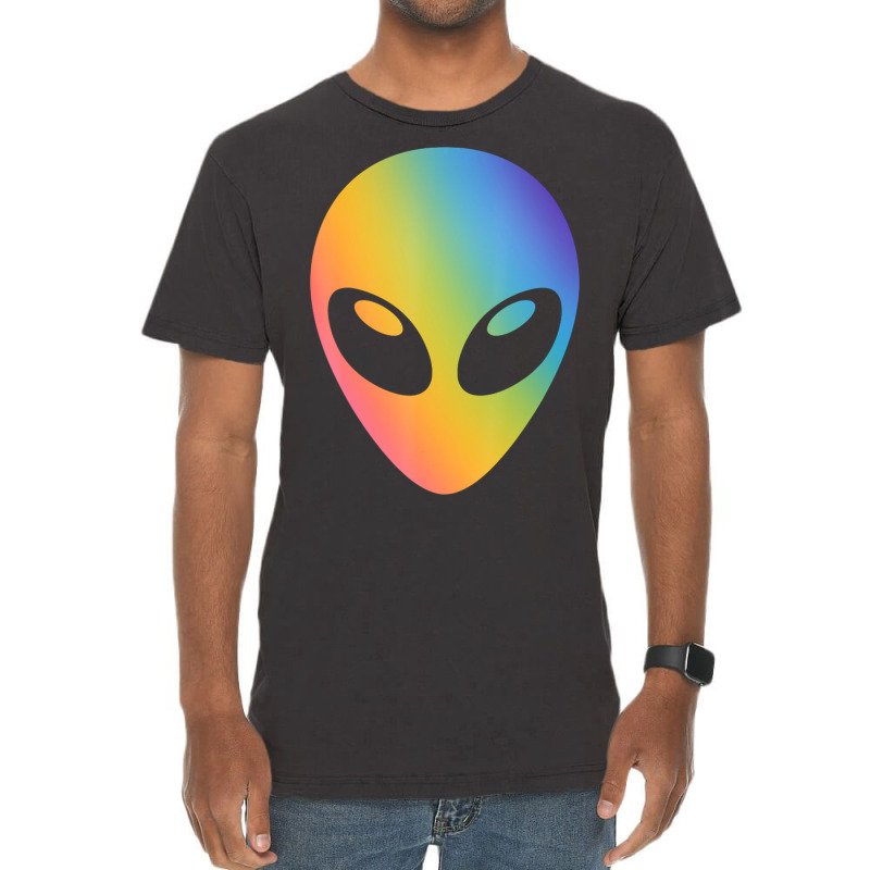 Holographic Glow Effect Alien Head Vintage T-shirt | Artistshot