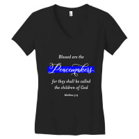 Blessed Are The Peacemakers Matthew 59 Police Women's V-neck T-shirt | Artistshot