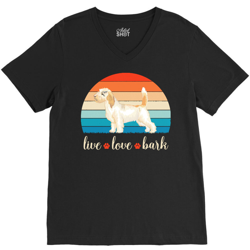 Petit Basset Griffon Vendeen T  Shirt Live Love Bark Petit Basset Grif V-Neck Tee by geffertz | Artistshot