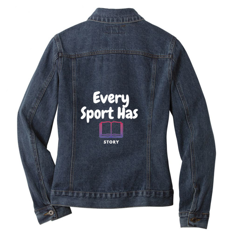 Every Sport Has A Story (story Book) Ladies Denim Jacket by cm-arts | Artistshot