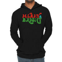 Merry And Bright Stars Christmas Long Sleeve T Shirt Lightweight Hoodie | Artistshot