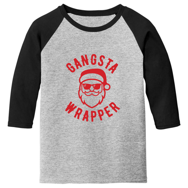 Gangsta Wrapper Funny Christmas Santa Shirt Youth 3/4 Sleeve | Artistshot