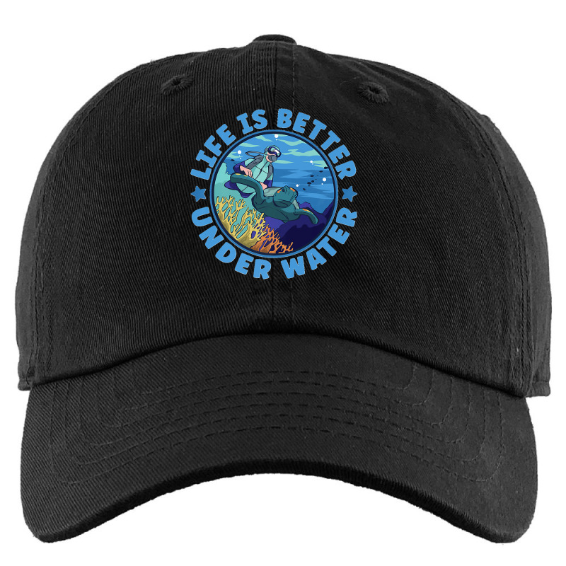 Life Is Better Under Water Marine Biology Scuba Diver Premium Kids Cap | Artistshot