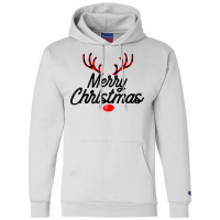 Merry Christmas Reindeer Red Plaid Family Pajama Holiday Long Sleeve T Champion Hoodie | Artistshot