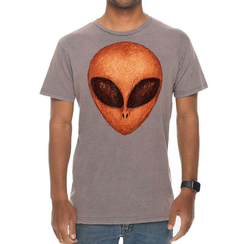 Huge Brown Alien Head Artsy Artistic Style Ufo Vintage T-shirt | Artistshot