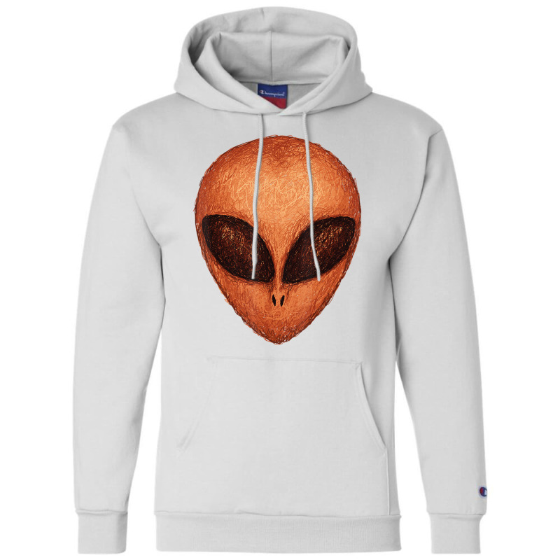 Huge Brown Alien Head Artsy Artistic Style Ufo Champion Hoodie | Artistshot