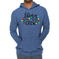 Library Crew Christmas Light Funny Book Lover Librarian Xmas Raglan Ba Lightweight Hoodie | Artistshot