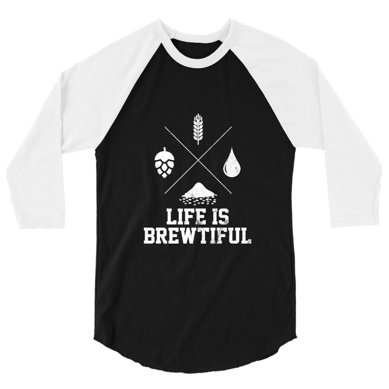 Beer Brewer Hops Barley Malt Beer Design 3/4 Sleeve Shirt | Artistshot