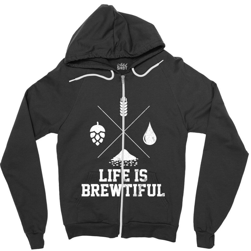 Beer Brewer Hops Barley Malt Beer Design Zipper Hoodie | Artistshot