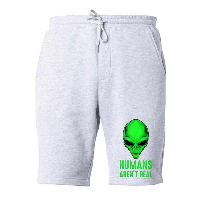 Alien Funny Humans Aren't Real Cute Ufo T Shirt Fleece Short by hapusajehae | Artistshot