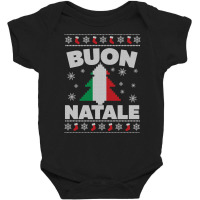 Buon Natale Italian Ugly Christmas Sweater Baby Bodysuit | Artistshot