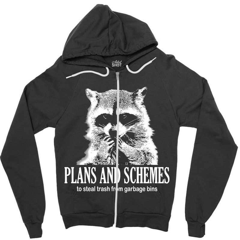 Plans And Schemes Raccoon Zipper Hoodie | Artistshot